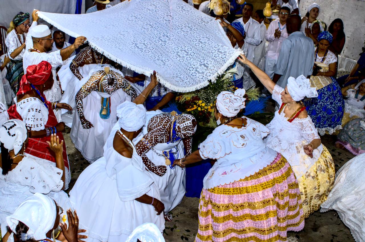 Cerimonial religioso do Candomblé.