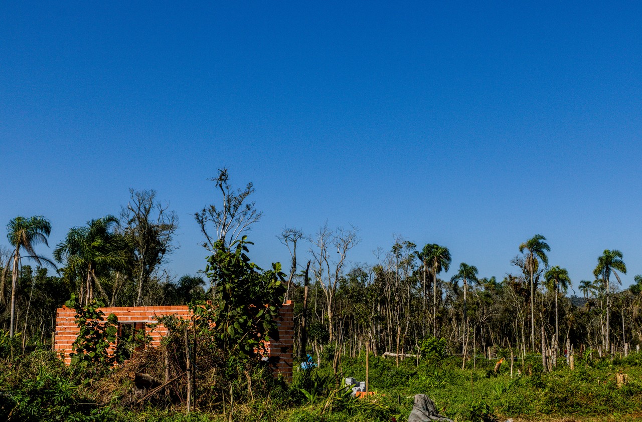 Região pantanosa com moradia precária.